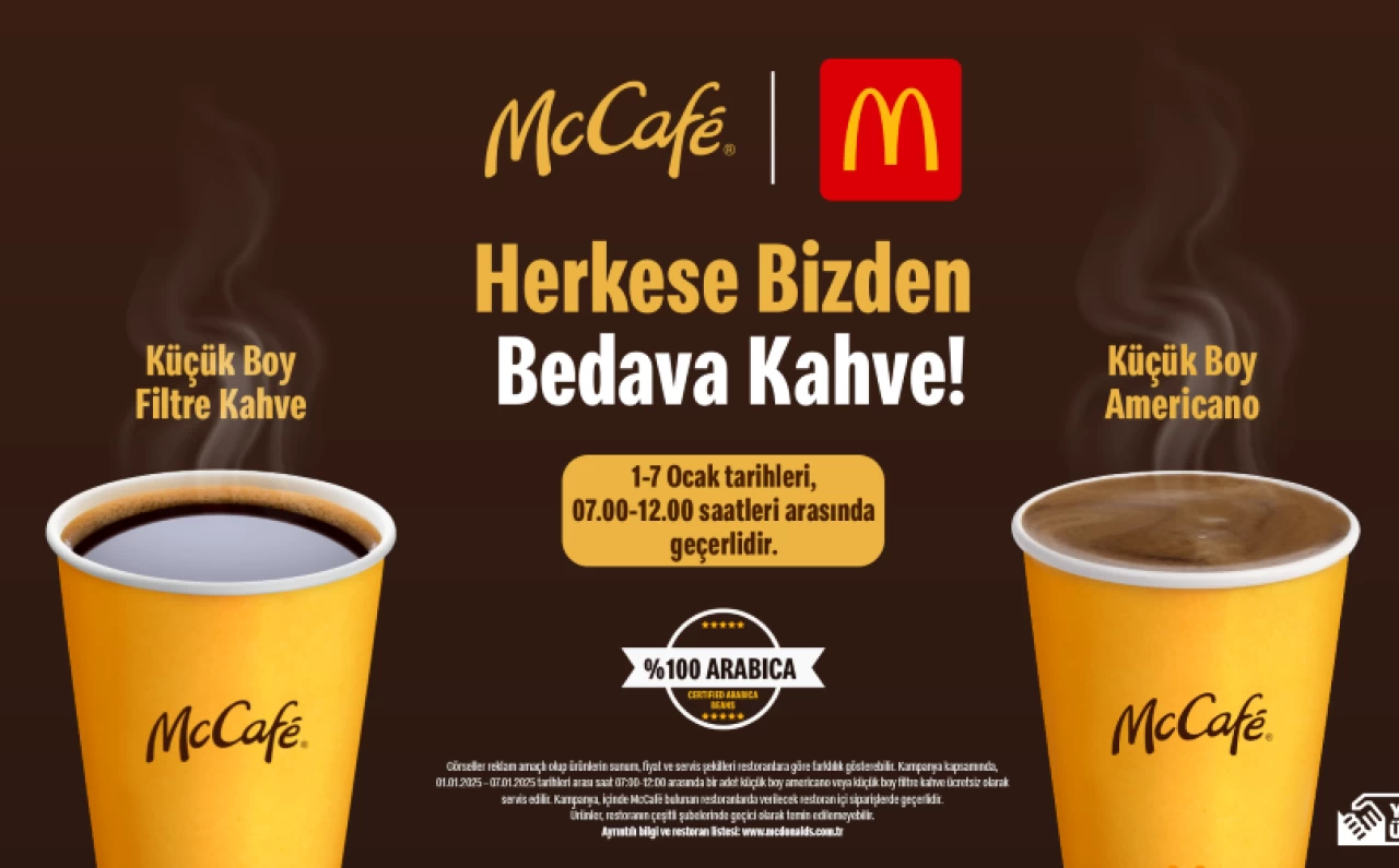 Mc Donald's yılın ilk 1 haftası bedava kahve verecek